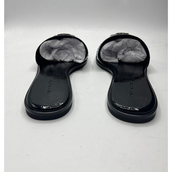 Tory Burch Everly Slide Softy Naplak Cow Perfect Black/Crystal Size 9 NEW - Picture 7 of 9